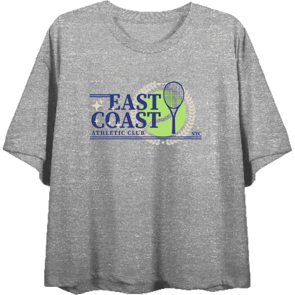 East Coast Athletic Club NYC Women's Heather Gray Crop Tee-Medium