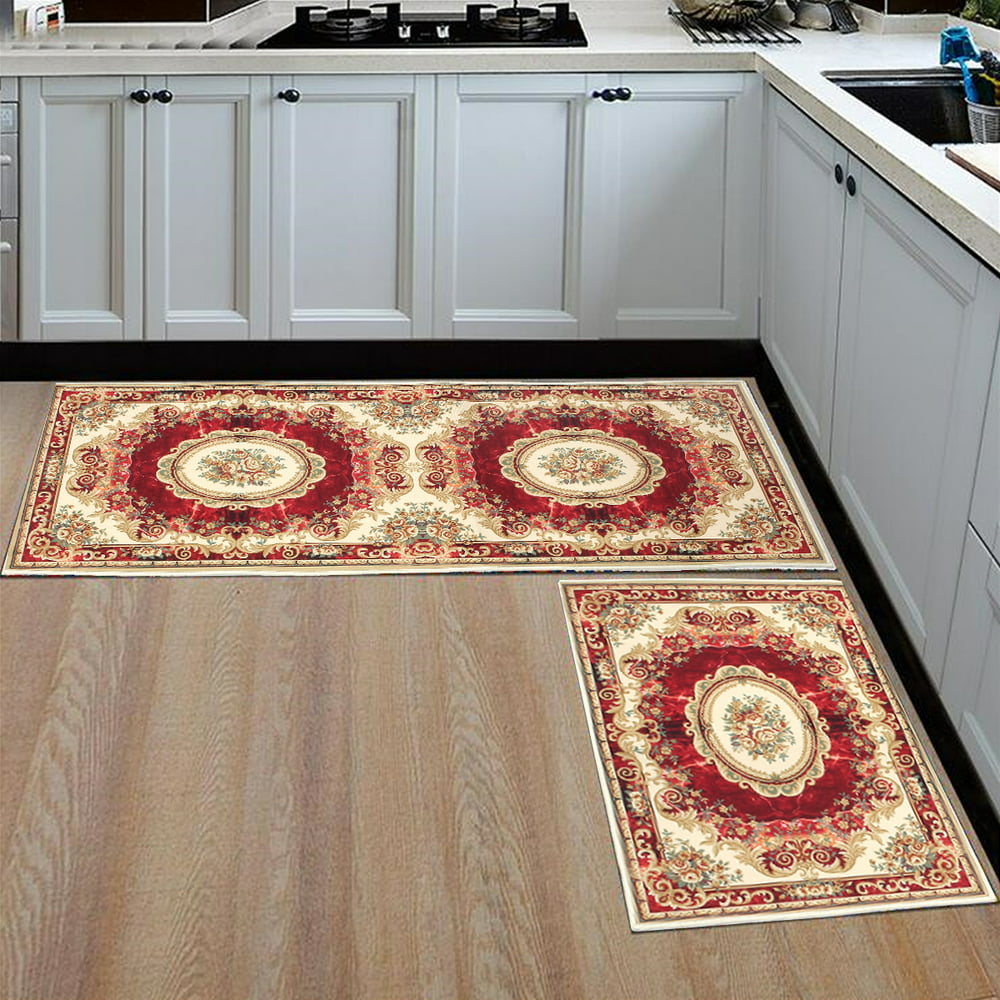 Kitchen Rug Sets 2PCS Kitchen Floor Mats Cushioned Comfort Standing Mat