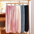 thumbnail image 6 of Women's SleepwearWomen Pj Bottoms Solid Color Sleepwear Fuzzy Fleece Pajama Pants Ladies Casual Trousers Plush Elastic Waist Pant, 6 of 6