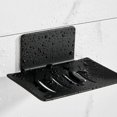 thumbnail image 1 of Wall Mounted Soap Dish No Drilling Stainless Steel Shower Soap Dish Self Adhesive STAINLESS STEEL Soap Holder (Black), 1 of 5