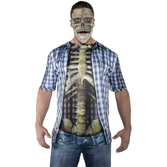 Underwraps Skull Multi-color Latex Halloween Costume Mask, for Adult