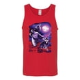 thumbnail image 2 of Wild Bobby, Fantasy Wolf Howling at The Full Moon Animal Lover Mens Graphic Tank Top, Red, Medium, 2 of 3