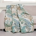 thumbnail image 2 of Barefoot Bungalow Atlantis Coastal Quilted Throw Blanket, Jade, 2 of 4