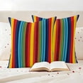 thumbnail image 3 of Abstract Vertical Striped Outdoor Waterproof Pillow Covers, Colorful Rainbow Stripes Retro Decorative Square Throw Pillowcase Sofa Cushion Sham for Patio/Couch/Chair, 16"x16" 2 Pack, 3 of 8