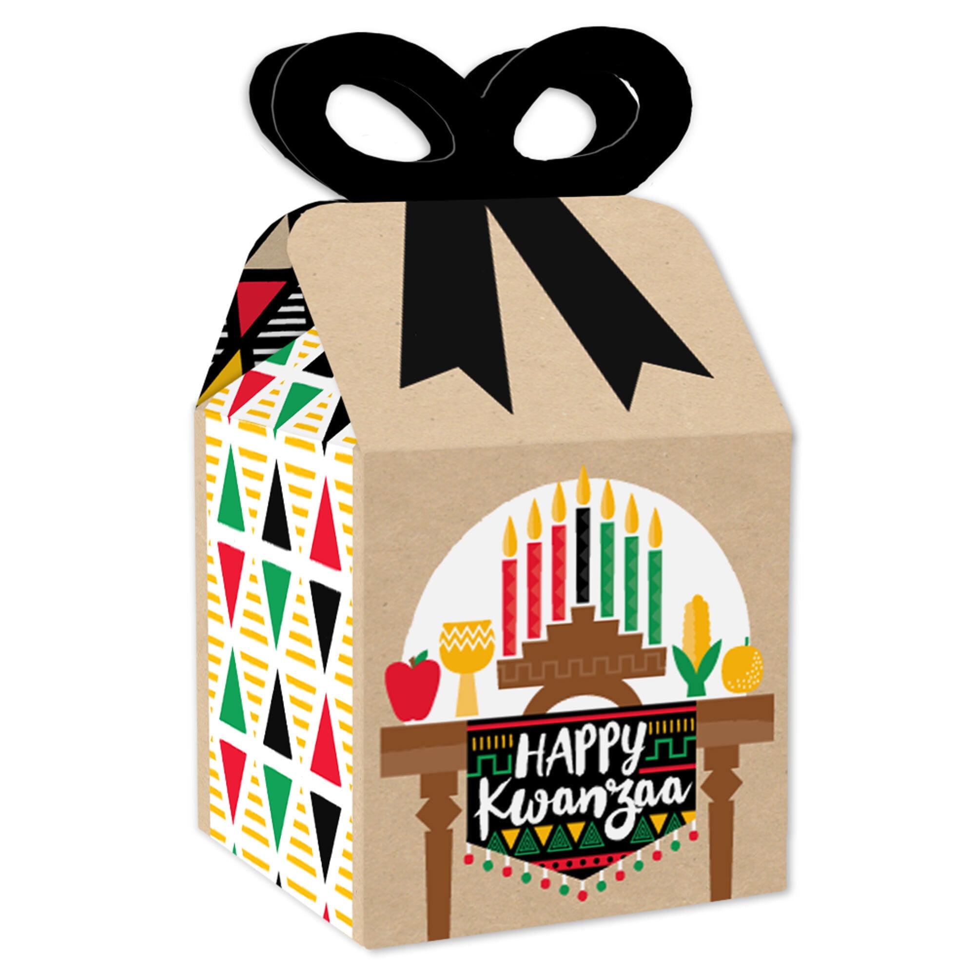 Big Dot of Happiness Happy Kwanzaa Square Favor Gift Boxes African