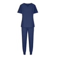thumbnail image 5 of TaTaai Women's Scrub Set Short Sleeve Round Neck Top with Pockets and Matching Pants Solid Color Nurse Workwear Uniform for Hospital Clinic Daily Gift, 5 of 5