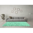 thumbnail image 3 of Ahgly Company Machine Washable Indoor Square Abstract Turquoise Blue Contemporary Area Rugs, 8' Square, 3 of 4