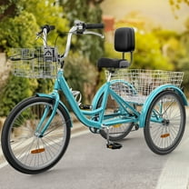 Dextrus 7-Speed Adult Tricycle 26" 3-Wheel Cruiser Bike for Men and Women, Ideal for Shopping, Picnics, and Outdoor Sports, with Adjustable Seats and Detachable Baskets