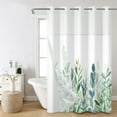 thumbnail image 4 of Mizhona Green Leaves Shower Curtains with Snap in Liner Plants No Hook Fabric Bathroom Curtain，71"× 86", 4 of 5