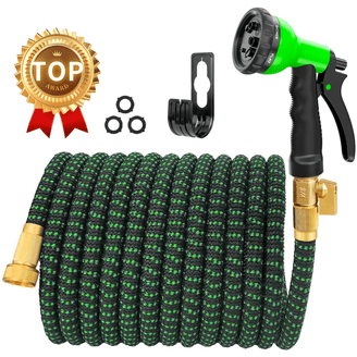 Foreverunauto 4X Stronger Expandable Garden Water Hose With Flexible Nozzle (50ft, 75ft, 100ft)