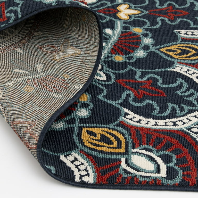 Mainstays 5x7 Outdoor Rug, Medallion Pattern, Durable