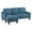 Blue, variant on Lester Chaise Sleeper Sofa in Gray fabric with Black legs