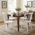 thumbnail image 3 of ATOMSPACE Windsor Dining Chairs Set of 4, Farmhouse Solid Wood Spindle Back Chair for Kitchen & Dining Room, White, 3 of 8