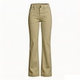 thumbnail image 5 of Hvogkswy Straight Leg Cargo Pants Women, Solid High Waist Flared Pants Button Zipper Pullover Lightweight Casual Hiking Pants with Pockets, 5 of 6