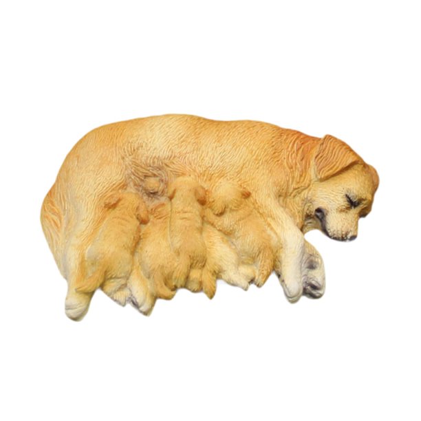 Figura de perro en miniatura, adorno para terrario, regalo decorativo de cumpleaños, resina, decoración pequeña para jardín de hadas, decoración para Amarillo