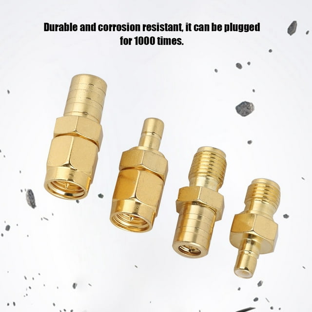 Conectores SMA ANGGREK Adaptador SMB a SMA conjunto convertidor de RF latón niquelado para antenas