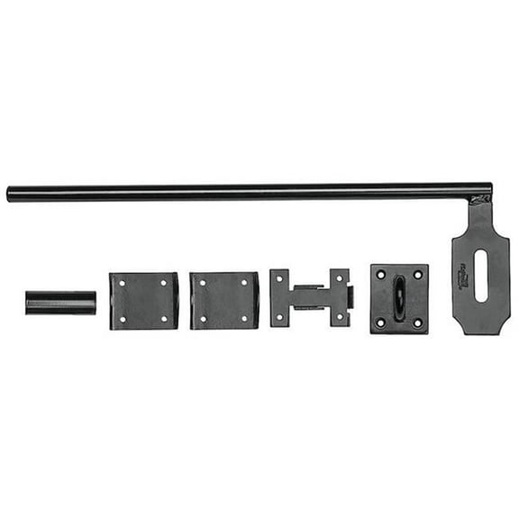 0.62 x 18 in. Lockable Cane Bolt, Black
