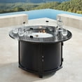 thumbnail image 2 of Outdoor Aluminum 44 in. Round Fire Table Set with Four Deep Seating Swivel Rocking Chairs, Wind Blocker, Fire Beads, Lid, Propane Tank Cover and Table Fabric Covers, 2 of 10