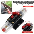 thumbnail image 1 of Circuit Breaker Resettable Fuse Holder with Manual Reset Switch12-48V DC Circuit Breaker Switch Safe Car Audio Inline Circuit Breaker Holder for Car Truck Bus RV Boat (Black/20A), 1 of 4