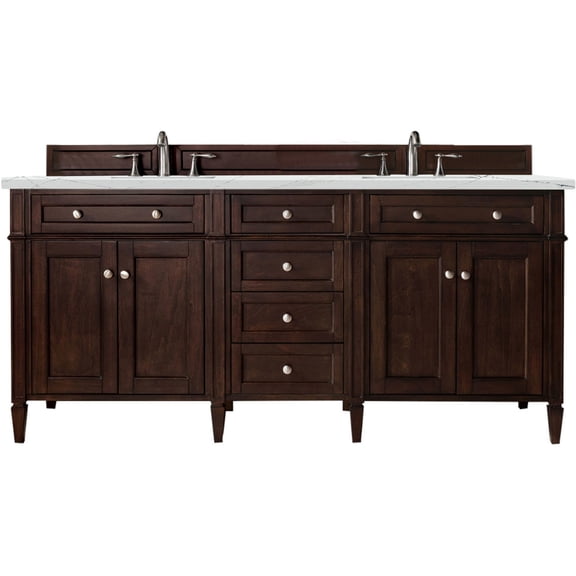 James Martin Vanities 650-V72-BNM-3ENC Brittany 72" Double Basin Poplar Wood Vanity Set -