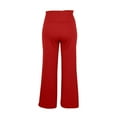 thumbnail image 6 of Bloomae Women's High Waisted Drawstring Waist Wide Leg Sweatpants Yoga Pants with Pockets Tummy Control Casual Loose Lounge Dress Pants Petite/Regular/Tall Red S, 6 of 9