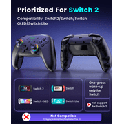 EUROA Switch 2 Pro Controller Compatible with Switch 2/Switch/Switch Lite/OLED, Turbo&Vibration