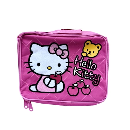 Sanrio Hello Kitty Bear and Apples Pink Lunch Bag