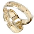 thumbnail image 2 of Pompeii3 Gold Matching His Hers Swiss Cut Wedding Band Ring Set, 2 of 4