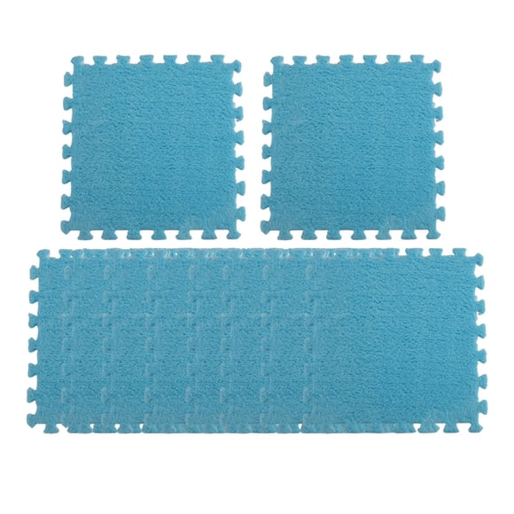 10x Tapete de juego para niños con bordes, cómodo tapete de espuma de felpa, tapete de juego tipo rompecabezas Azul