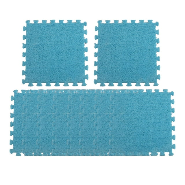 10x Alfombra de juego para bebé, de espuma de rompecabezas de peluche, cómoda, antideslizante, suave y para escalar Azul