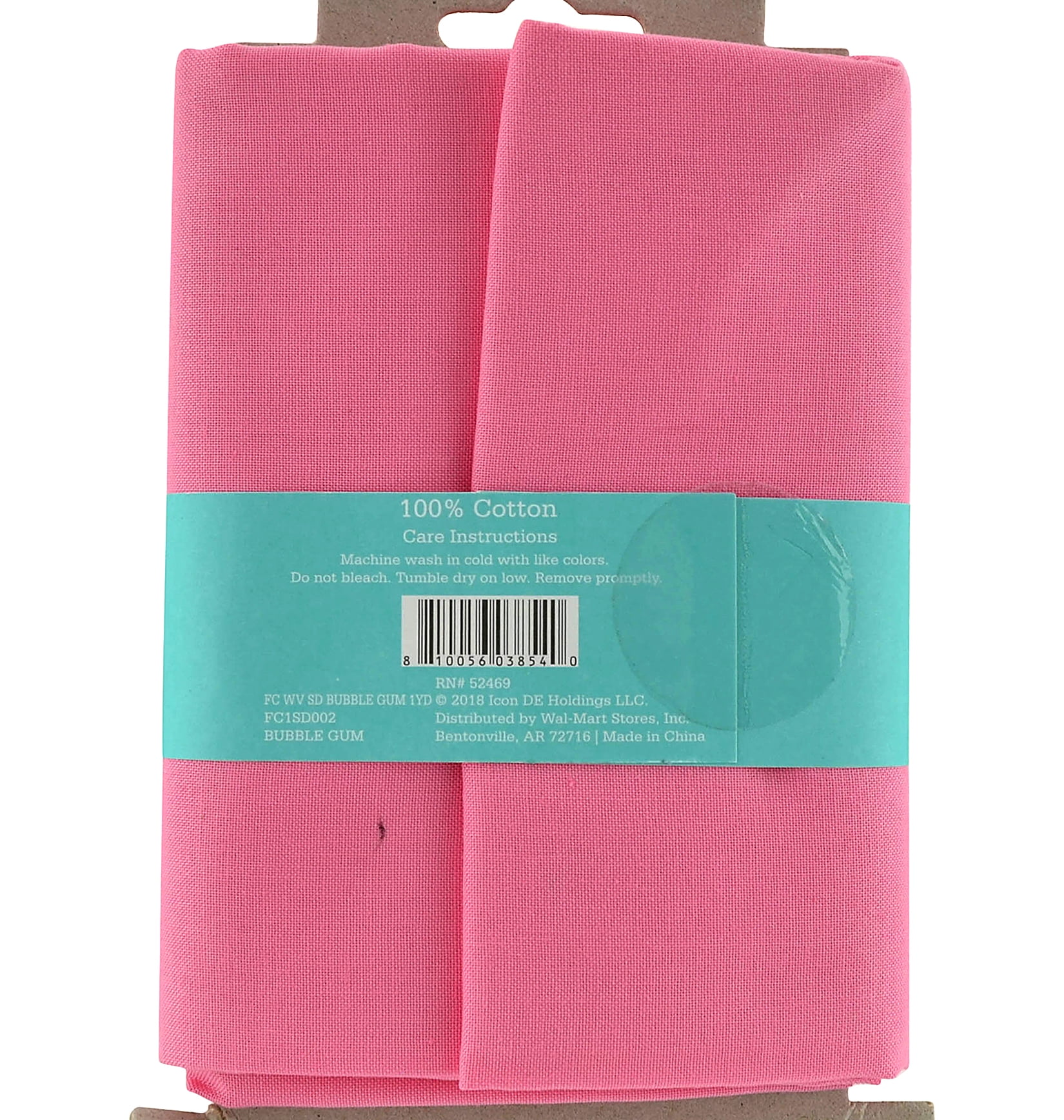 Waverly Inspirations 44' x 1 Yard Cotton Precut Solid Bubble Gum Color Sewing Fabric, 1 Each