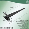 thumbnail image 3 of Black Offset Strap Lift Off Pintle Hinge 11" x 2 5/8" Wrought Iron Pin Hinges forShutters, Exterior Window Doors or Gates Offsets w/Hardware Pack of 4 Renovators Supply, 3 of 20