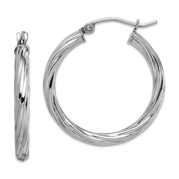 925 Sterling Silver Hinged post 2.7x25mm Twisted Hoop Earrings 25x25mm Wide 4mm Thick Hoop Earring for Women