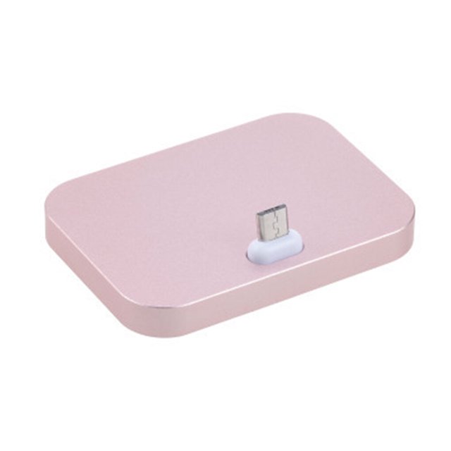Bearachild Soporte de microcargador de escritorio para teléfono móvil estación de acoplamiento de microcarga para teléfono inteligente Teléfono y Comunicación Oro rosa