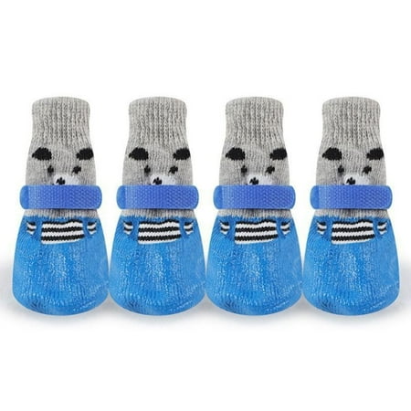 2 Sets Dog Cat Boots Shoes Socks Waterproof Dog Shoes Rain Snow Dog Booties Anti-Slip Dog Sock Shoes with Adjustable Drawstring for Middle Puppy