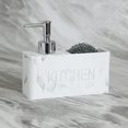 thumbnail image 3 of Dispensador De Jabón Líquido Y Soporte De Esponja Fregadero De Cocina De Resina Tidy White Marble Sunnimix Dispensador de Jabón Líquido, 3 of 7