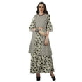 thumbnail image 3 of Moomaya Printed High Low Crop Top Kurti Palazzo Set Ethnic Indian Clothing Set For Womens, 3 of 9