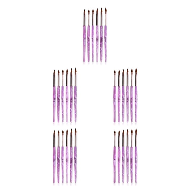 Soidarity 6 Pieces Nail Brush Set Flexible Gentle Appearance Gel Pen Painting Plastic Bright Tools DIY Elegant Nib Thin 6 piezas 5Conjunto