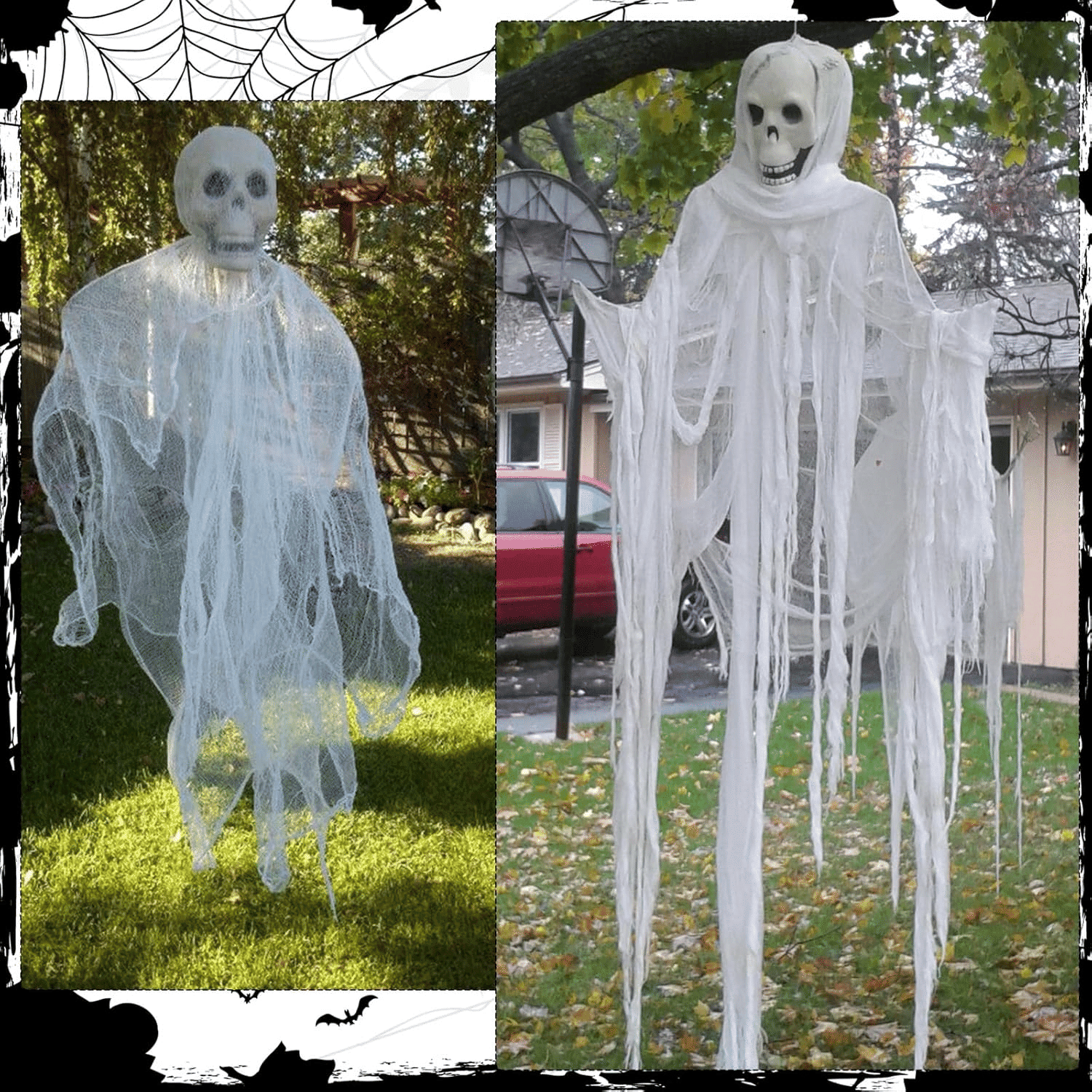 410x80 Inch Halloween Creepy Cloth Gauze Fabric in 5 Colors for Spooky Decor