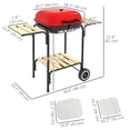 thumbnail image 3 of Outsunny Barbecue au Charbon de Bois Grill Roulant, Noir et Rouge, 3 of 9