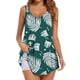 thumbnail image 1 of Gibobby Verano Mujer Correa casual Sin mangas Estampado de flores Cuello en V Dobladillo curvo Tops Blusa(Verde,G), 1 of 4