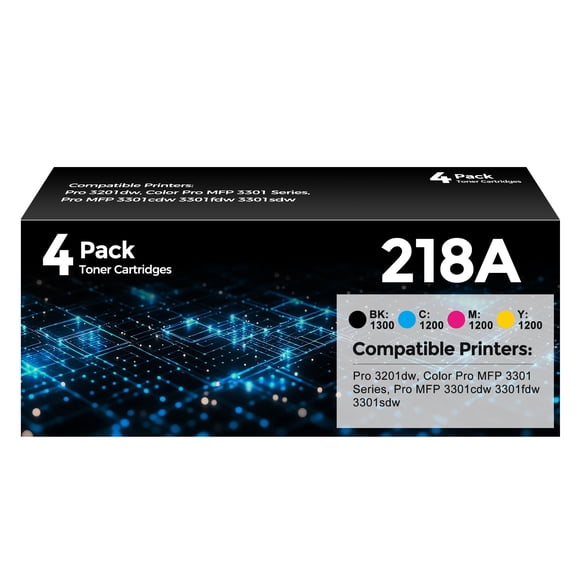 Cartuchos de tóner YQSLPBM 218A, paquete de 4, compatibles con HP 218A 218X