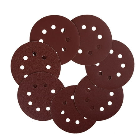 66pcs 5 Inch 8 Hole Hook and Loop Sanding Discs 40 60 80 120 150 Grit Sandpaper