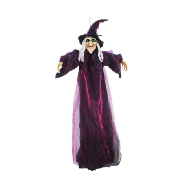 simhoa Halloween Hanging Witch Animated Talking Witch 71 inch Life Size Sound Activated