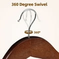 thumbnail image 2 of HomGarden 50 Pack Wood Clothes Hangers W/360° Swivel Hook for Adult Coats Shirts Jackets, Brown, 2 of 10
