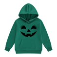 thumbnail image 4 of Mercatoo Boys Girls Hooded Sweatshirt Halloween Long Sleeve Pumpkin Print Pullover Fall Oversized Tops with Pocket, 4 of 5