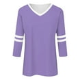 thumbnail image 4 of Tops for Women Trendy Girl Tee Shirts Women Athletic Long Sleeve Tops Ladies Long Sleeve Print Top Dress Blouse Active Ware U Neck Shirt plus Womens Tees Boy Work Womens Tech Tee Light Purple 2XL, 4 of 4