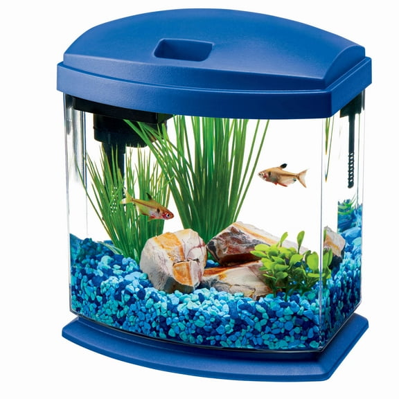 Aqueon MiniBow Aquarium LED Starter Kit, 1 Gallon, Blue