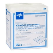 Medline Sterile Nonwoven Gauze Drain Sponges 4x4, Box of 25