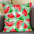 thumbnail image 2 of Summer Watermelon Pillow Covers 18x18 Inch Set of 1 Seasonal Red and Green Plaid Outdoor Decorative Throw Pillows Rustic Farmhouse Holiday Pillowcases for Bed Couch Bedding Sofa, 2 of 6